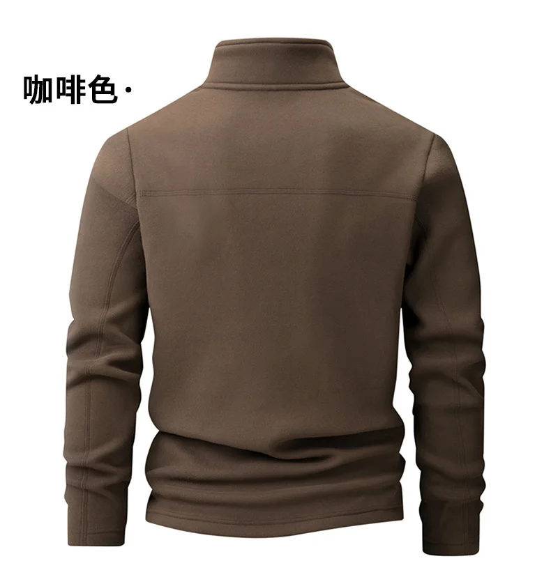 Plus Velvet Sweater Men's L-9XL Large Size Winter Polar Fleece Stand-up Collar Half-zipper Long-sleeved Solid Color Coat Promo