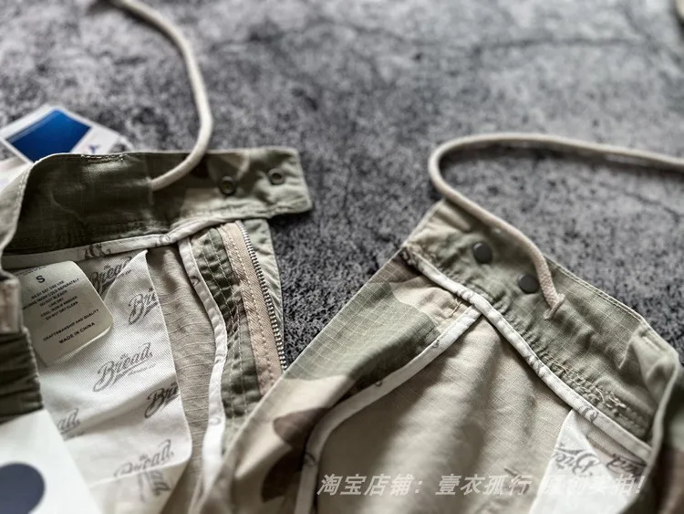 American Retro Amekaji 3D Patch Pocket Washed Workwear Loose Straight Camo Summer Cargo Shorts for Men High Quality 100% Cotton