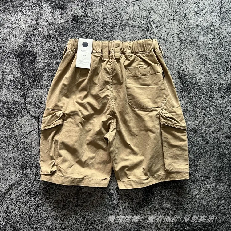 American Retro Amekaji 3D Patch Pocket Washed Workwear Loose Straight Camo Summer Cargo Shorts for Men High Quality 100% Cotton