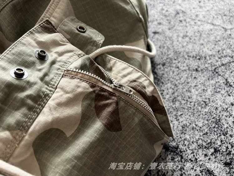 American Retro Amekaji 3D Patch Pocket Washed Workwear Loose Straight Camo Summer Cargo Shorts for Men High Quality 100% Cotton
