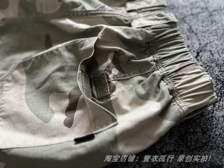 American Retro Amekaji 3D Patch Pocket Washed Workwear Loose Straight Camo Summer Cargo Shorts for Men High Quality 100% Cotton