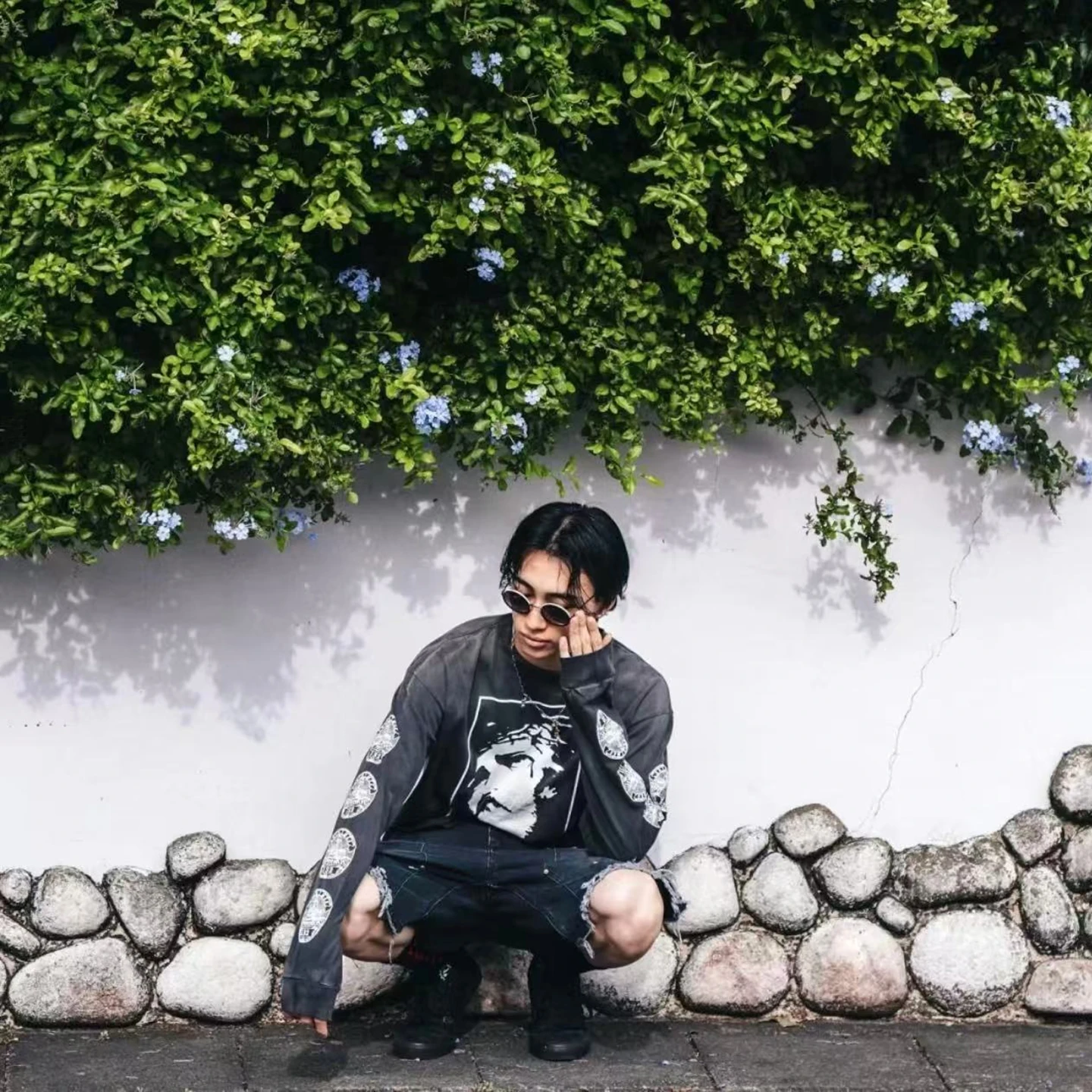 Yao Fashion Saint OF Michael 25SS High Quality Cotton Long Sleeve Tops Tee Streetwear Oversize Casual Y2k Loose T Shirt For Men