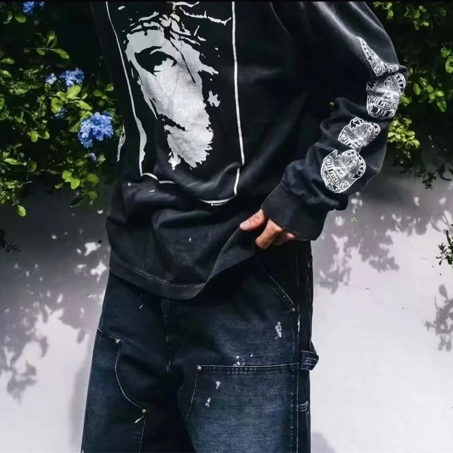 Yao Fashion Saint OF Michael 25SS High Quality Cotton Long Sleeve Tops Tee Streetwear Oversize Casual Y2k Loose T Shirt For Men