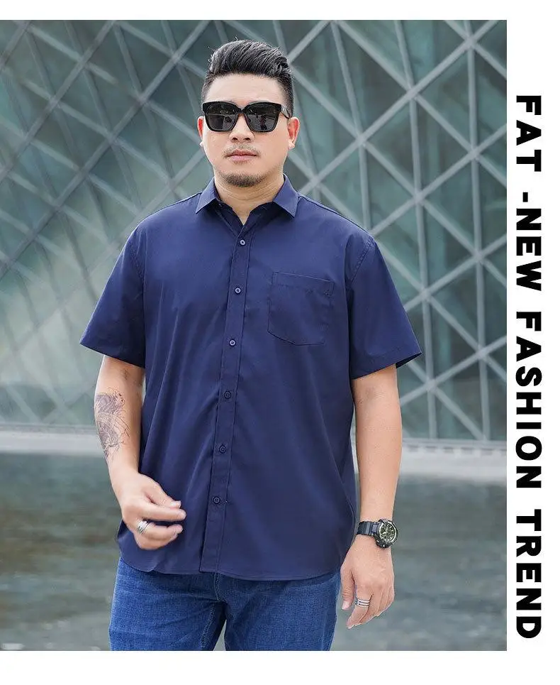 Men Shirt Plus Size Summer Short Sleeve Business Work Shirt Loose Fit Comfortable Oversized T Shirt designer clothes men