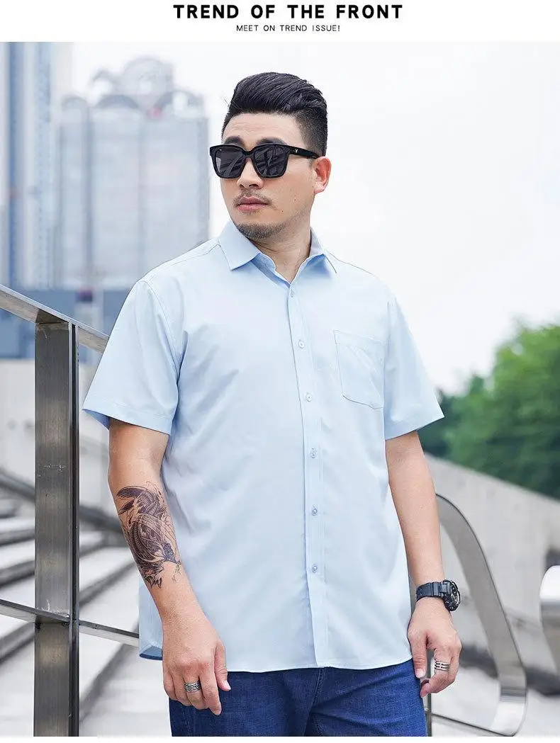 Men Shirt Plus Size Summer Short Sleeve Business Work Shirt Loose Fit Comfortable Oversized T Shirt designer clothes men