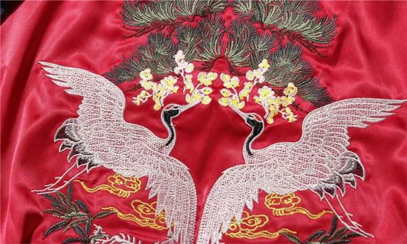 Men Women Satin Embroidery Jacket Sukajan Retro Oversize Couple Coat Korean Spring Autumn 2026