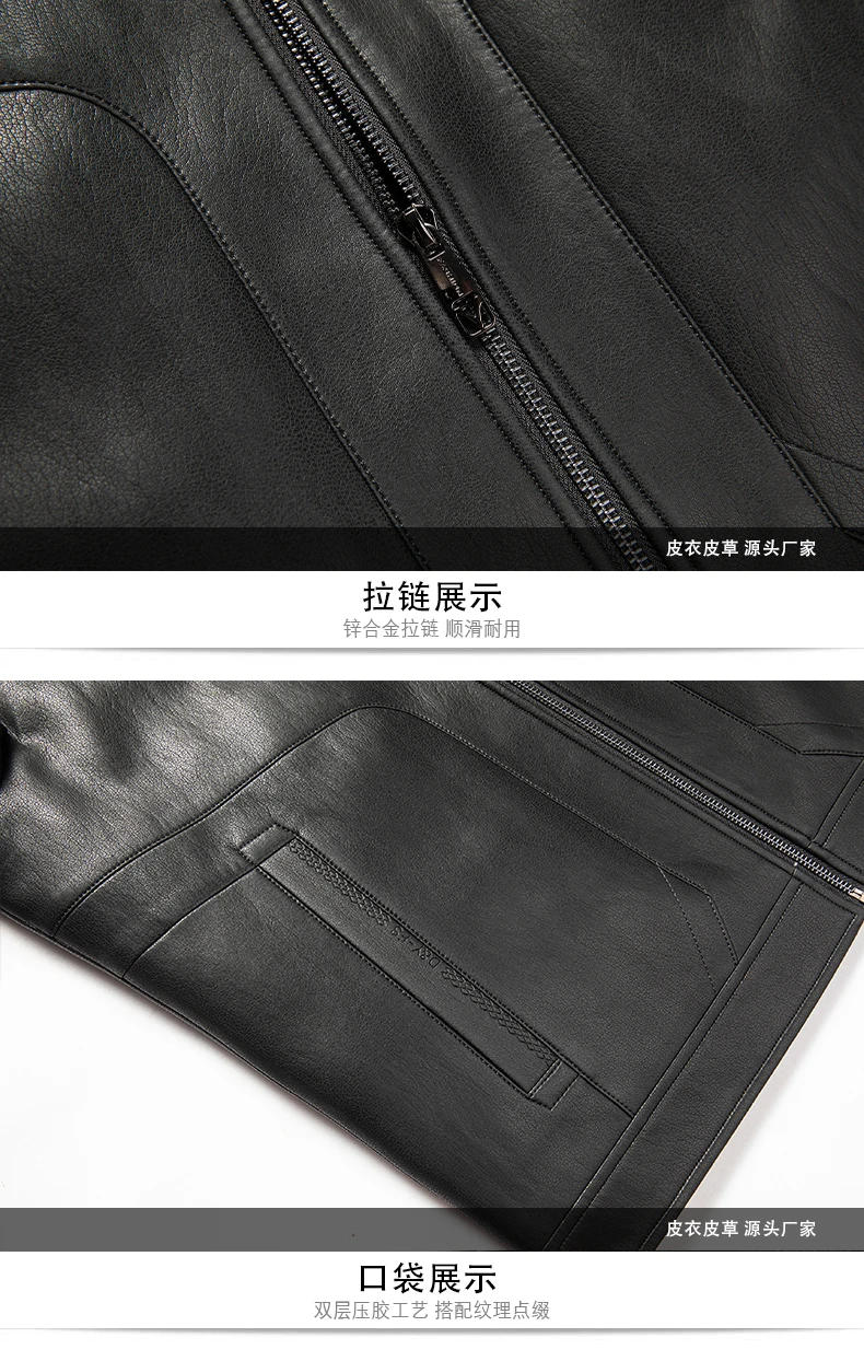 YN-2588 Men's Genuine Leather Down Jacket, Mink Fur Collar, Thick White Duck Down Jacket, Winter Super Thick Warm And Casual