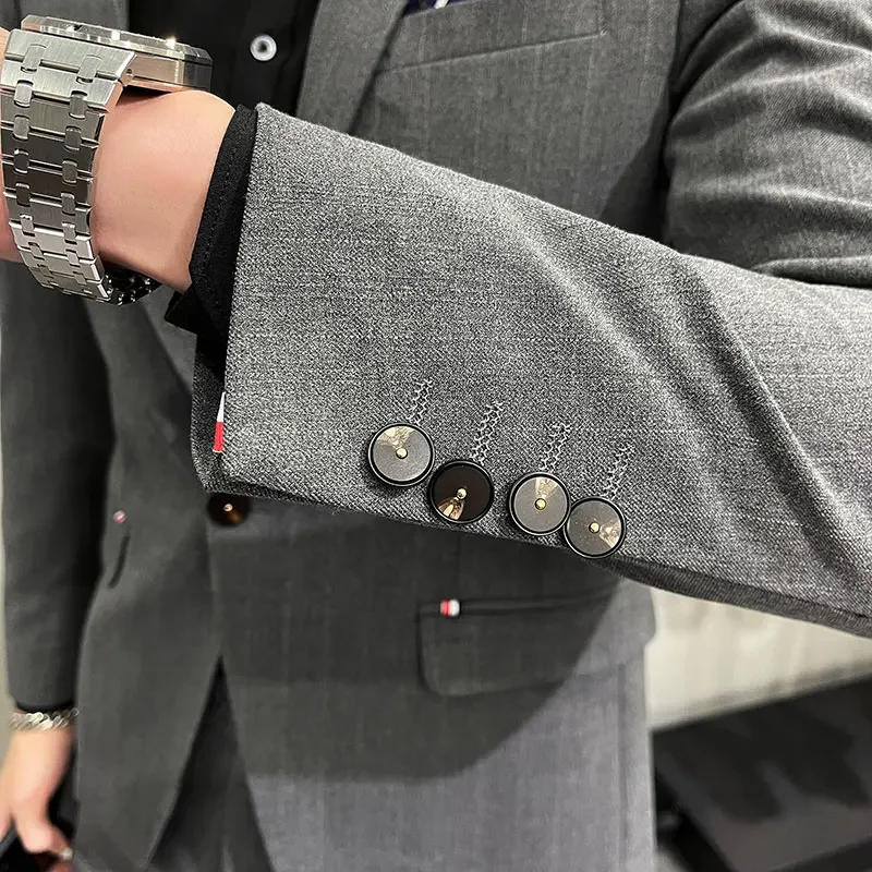 High-Quality Two-Piece Groom Wedding Suit Business Casual Banquet Costume for Men Luxury Ensemble with Trousers