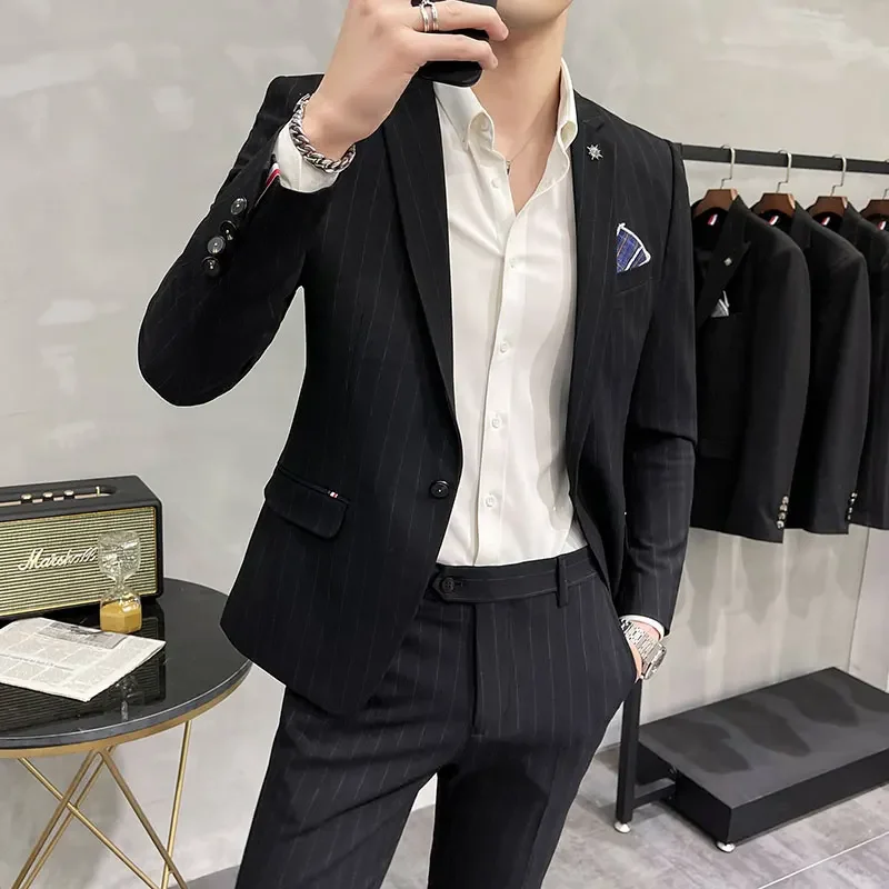 High-Quality Two-Piece Groom Wedding Suit Business Casual Banquet Costume for Men Luxury Ensemble with Trousers