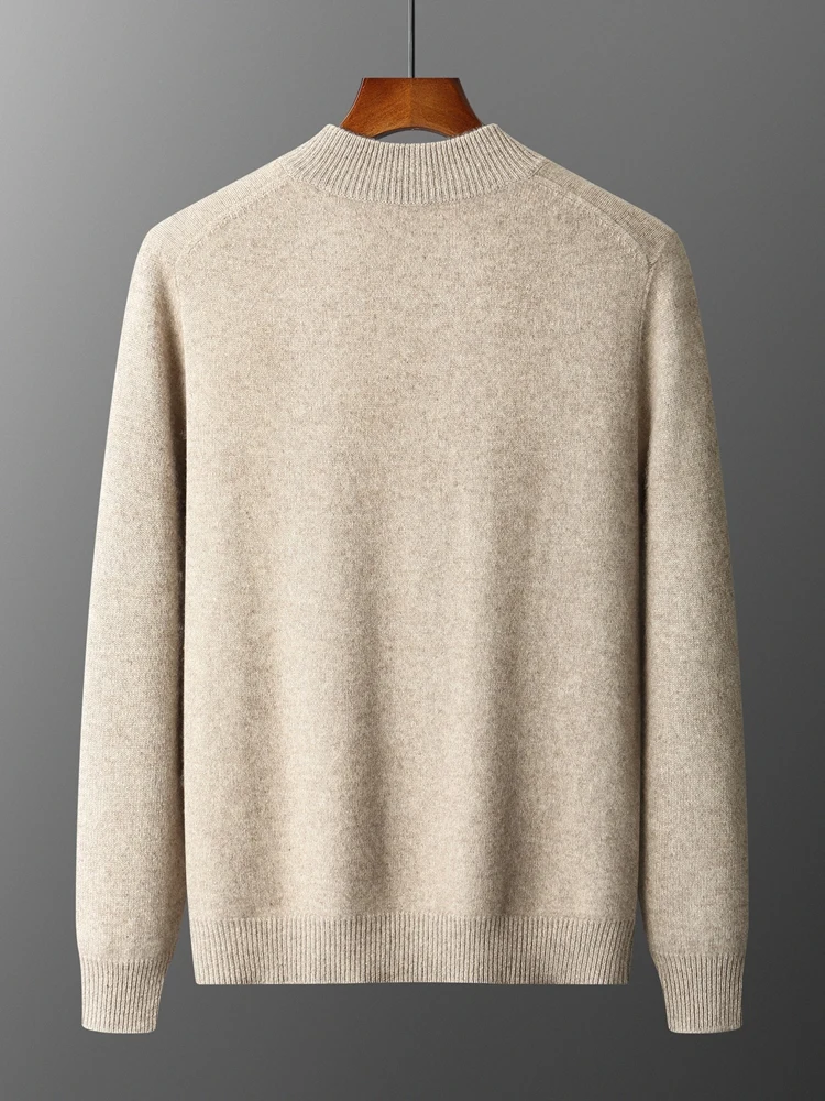 Choice High Quality Men Zipper Wool Cardigan Cashmere Sweater Autumn Winter Thick Smart Casual 100% Merino Wool Knitwear Tops
