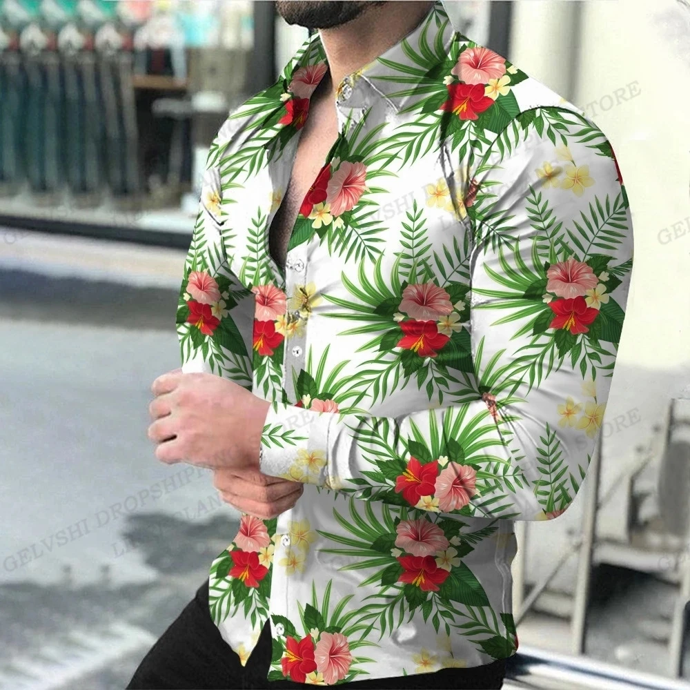 Geometric Theme ShirtsMen's Fashion, Casual Comfortable, Long Sleeve Shirts, Hawaiian Casual Beach Streetwear, Colorful Clothing