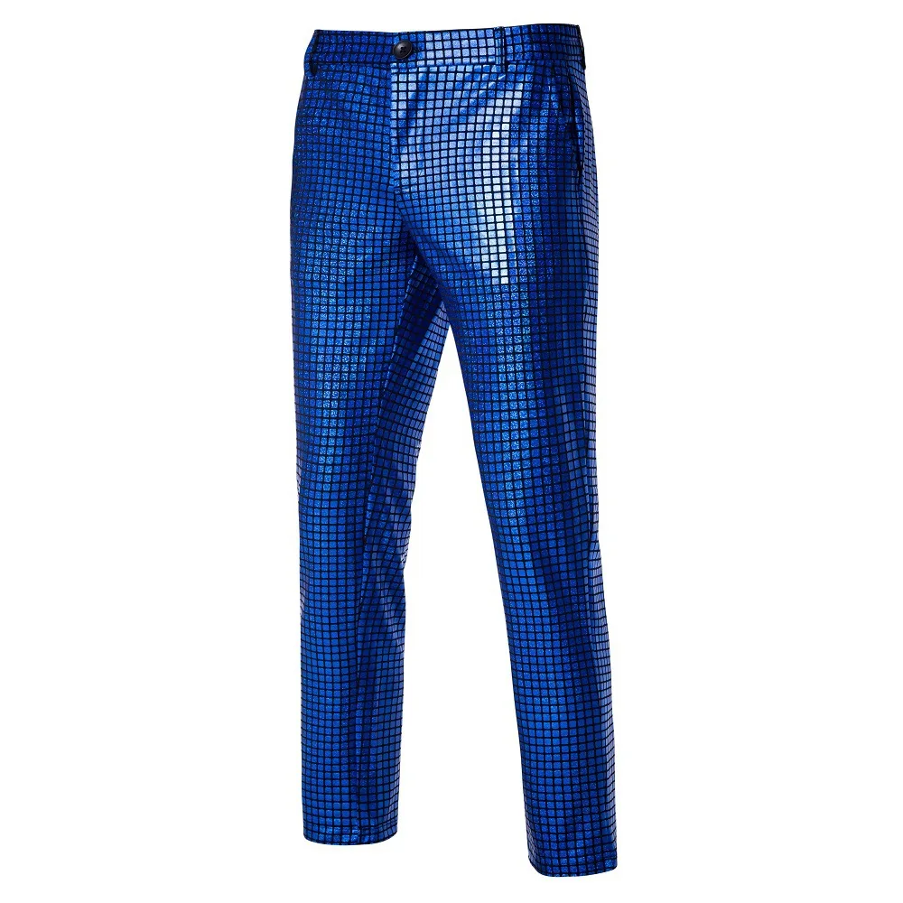 Rainbow striped men's two-piece suitwith a unique and eye-catching style,perfect for fashion shows anda must-have for trendy men