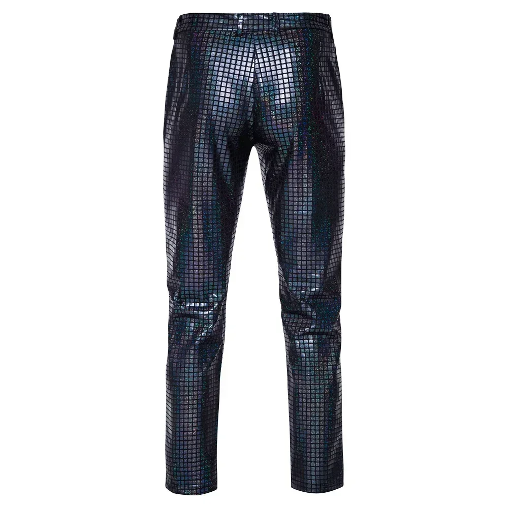 Rainbow striped men's two-piece suitwith a unique and eye-catching style,perfect for fashion shows anda must-have for trendy men