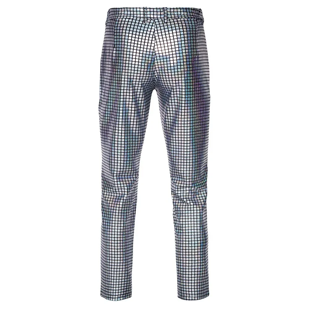 Rainbow striped men's two-piece suitwith a unique and eye-catching style,perfect for fashion shows anda must-have for trendy men