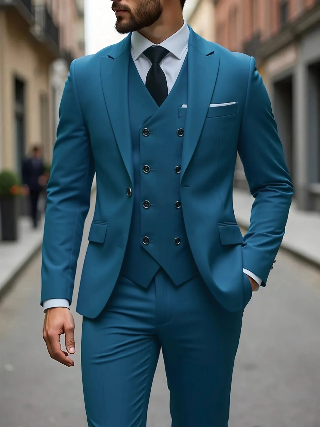 Single Breasted Men's Suit Formal Wear 3 Piece Set Four Seasons Traje Americana Hombre Suit Men Traje Amerimens Suits 3 Piece