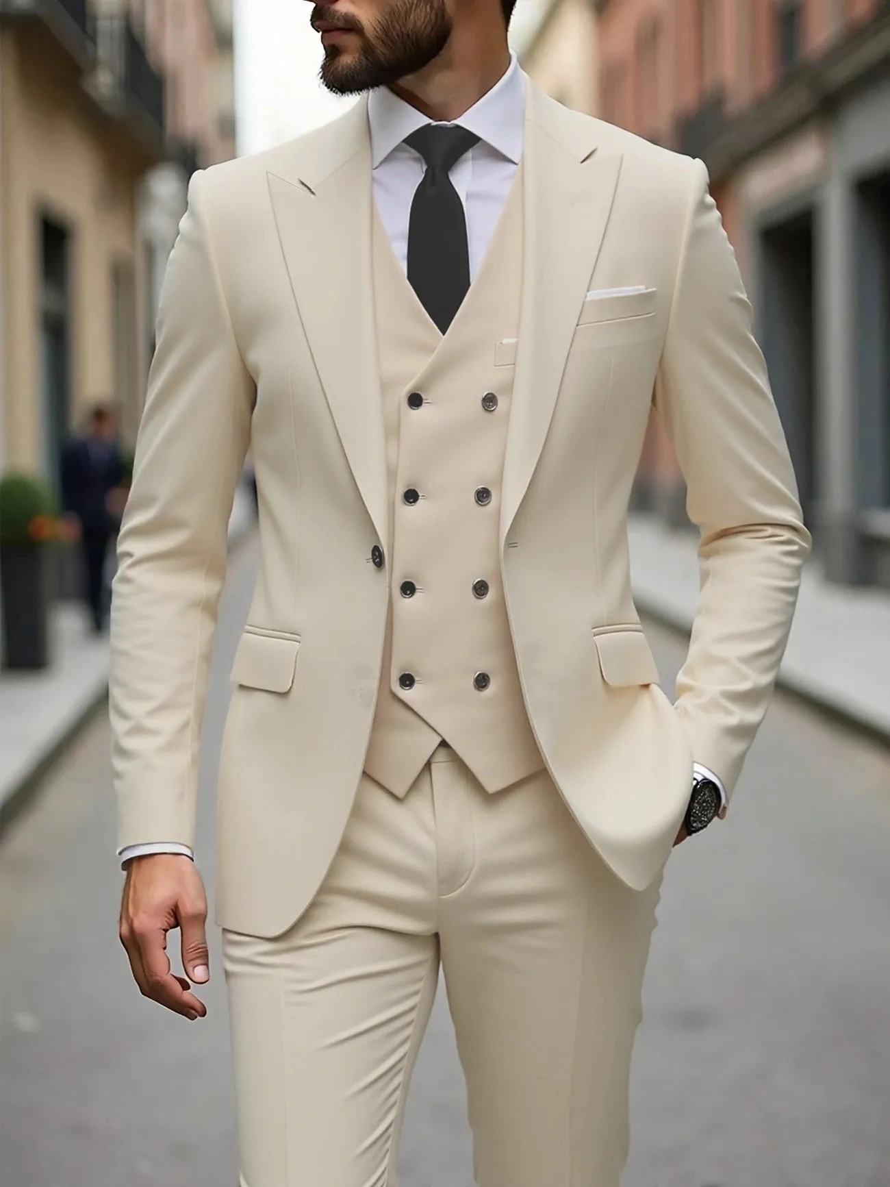 Single Breasted Men's Suit Formal Wear 3 Piece Set Four Seasons Traje Americana Hombre Suit Men Traje Amerimens Suits 3 Piece