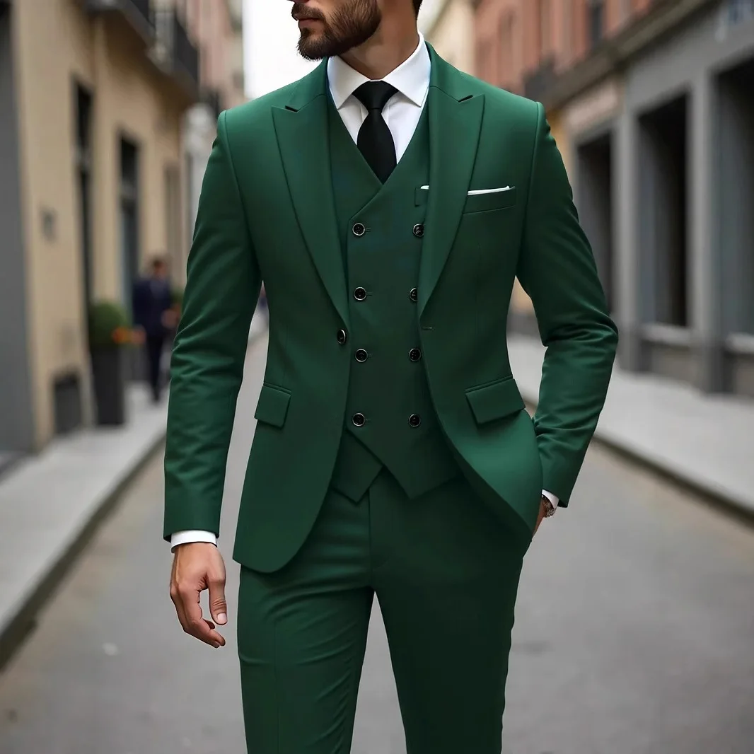 Single Breasted Men's Suit Formal Wear 3 Piece Set Four Seasons Traje Americana Hombre Suit Men Traje Amerimens Suits 3 Piece