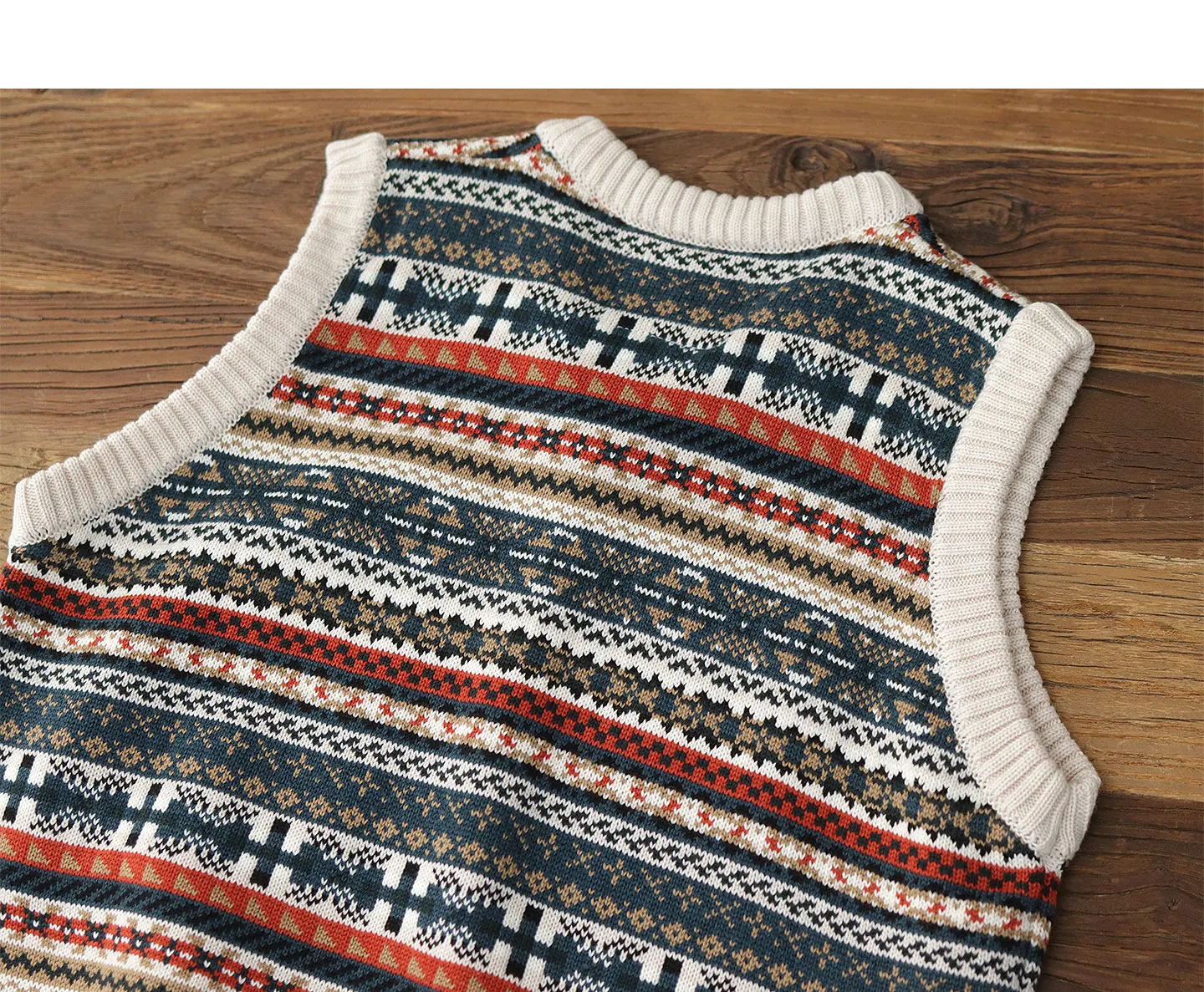 Retro sweater v-neck stacked wool vest autumn and winter sleeveless sweater knitted vest vest for men