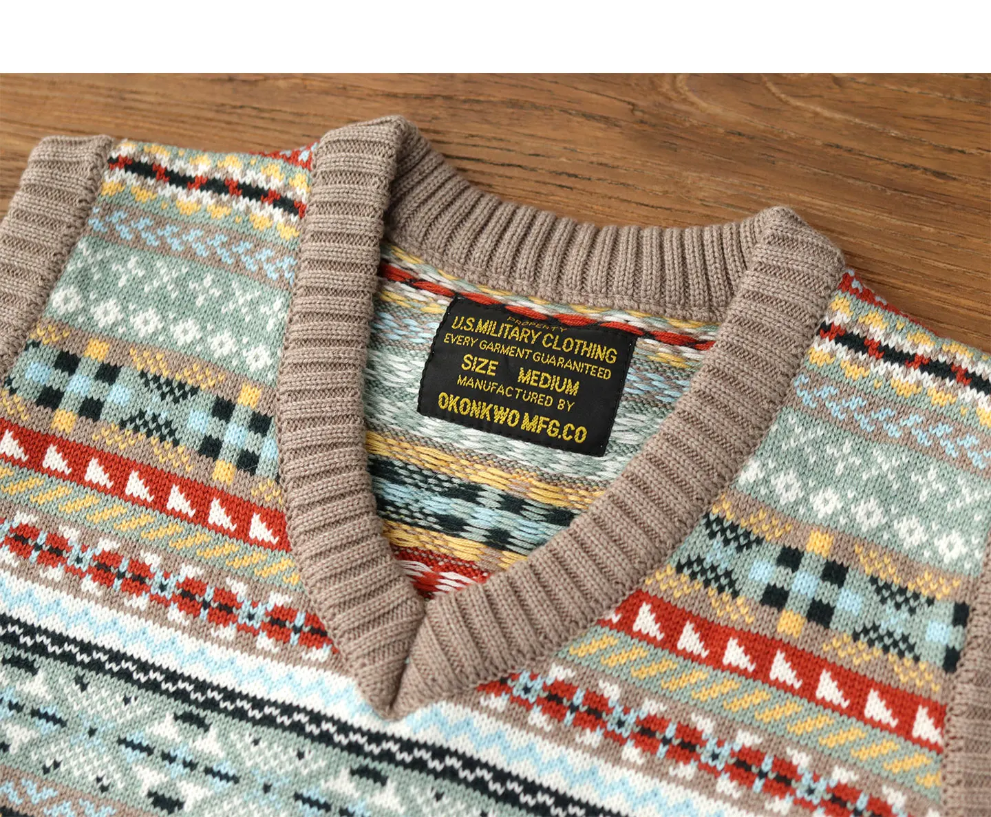 Retro sweater v-neck stacked wool vest autumn and winter sleeveless sweater knitted vest vest for men