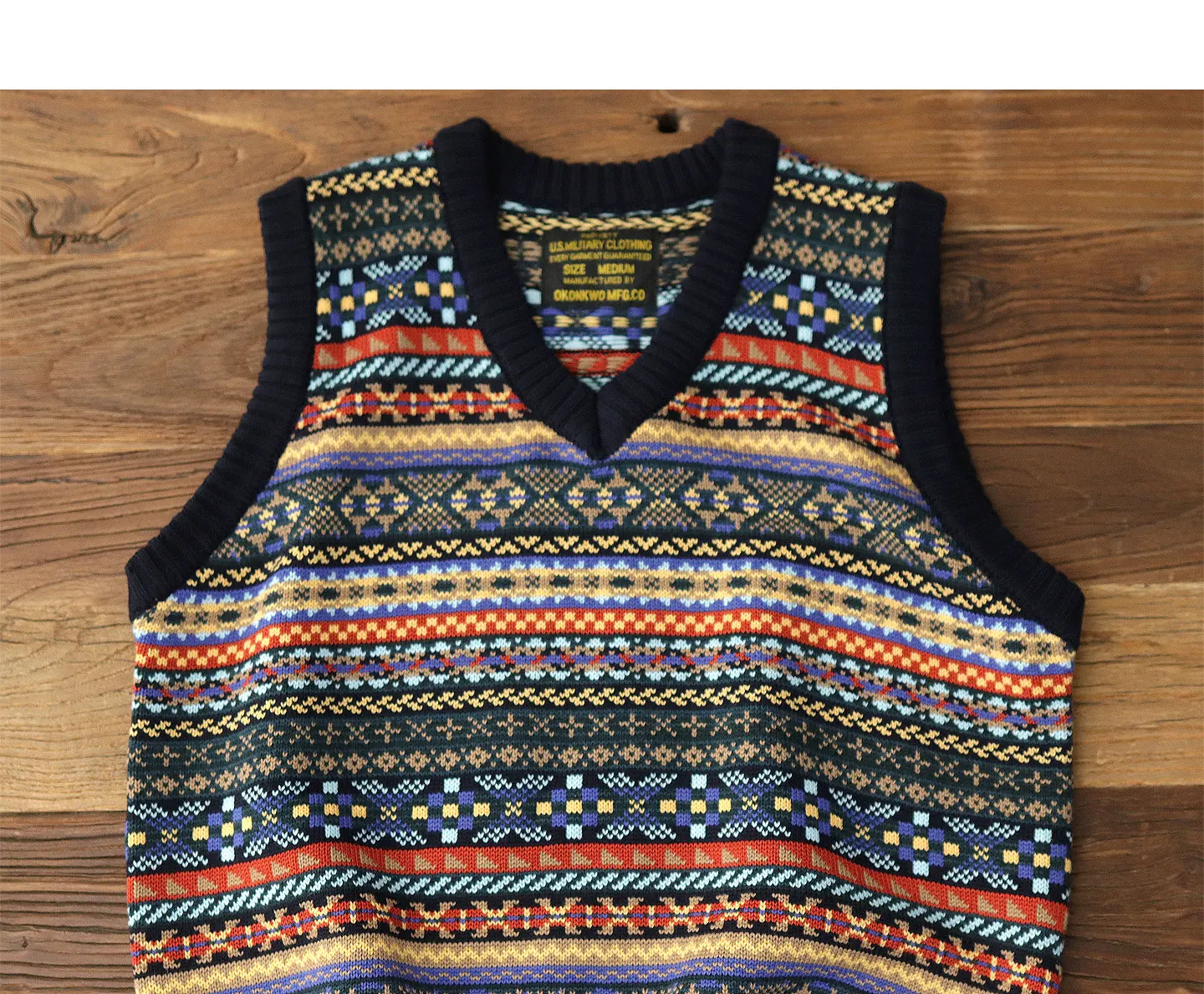 Retro sweater v-neck stacked wool vest autumn and winter sleeveless sweater knitted vest vest for men
