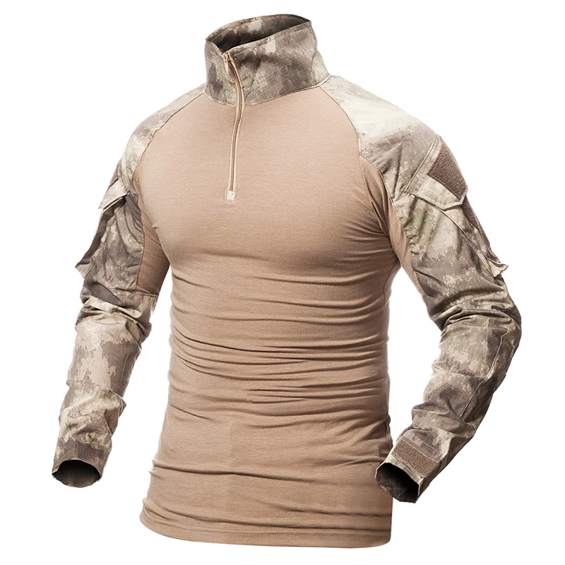 ReFire Gear Army Combat T shirt Men Long Sleeve Tactical T-Shirt Solid Cotton Military Shirt Man Navy Blue Hunt Airsoft T Shirts