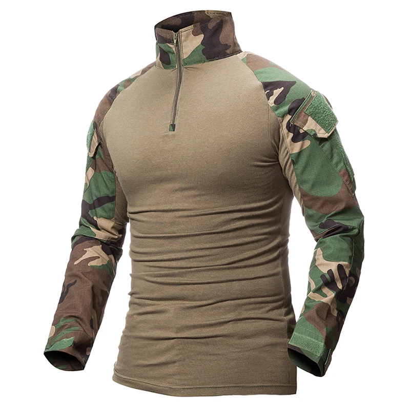 ReFire Gear Army Combat T shirt Men Long Sleeve Tactical T-Shirt Solid Cotton Military Shirt Man Navy Blue Hunt Airsoft T Shirts