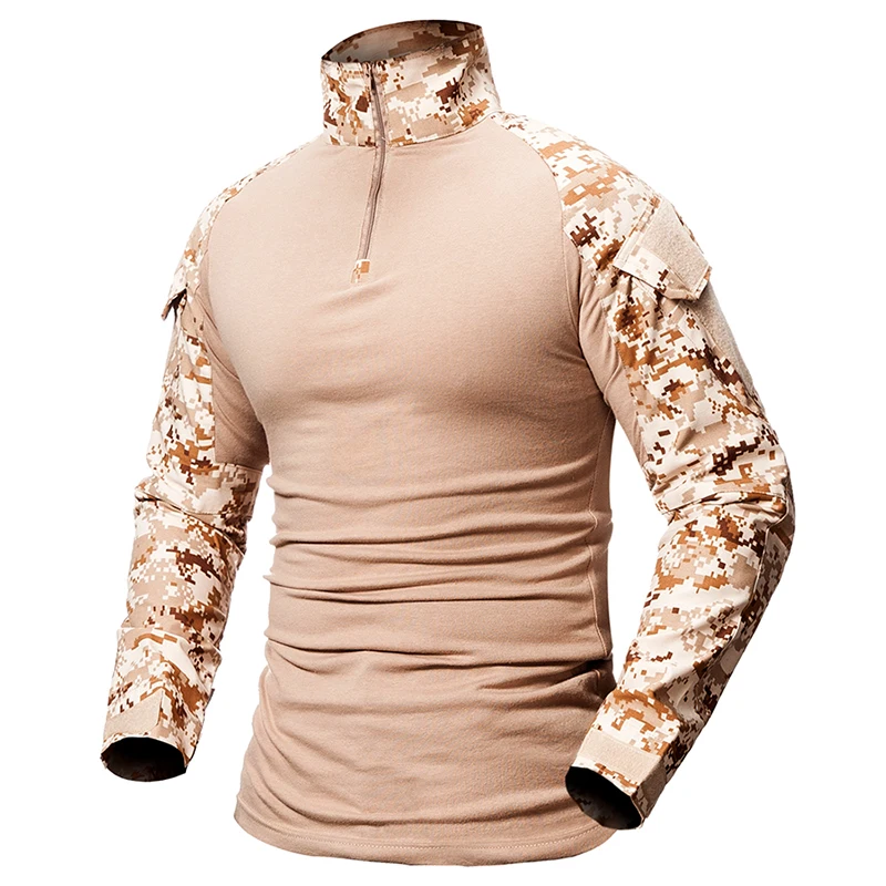 ReFire Gear Army Combat T shirt Men Long Sleeve Tactical T-Shirt Solid Cotton Military Shirt Man Navy Blue Hunt Airsoft T Shirts