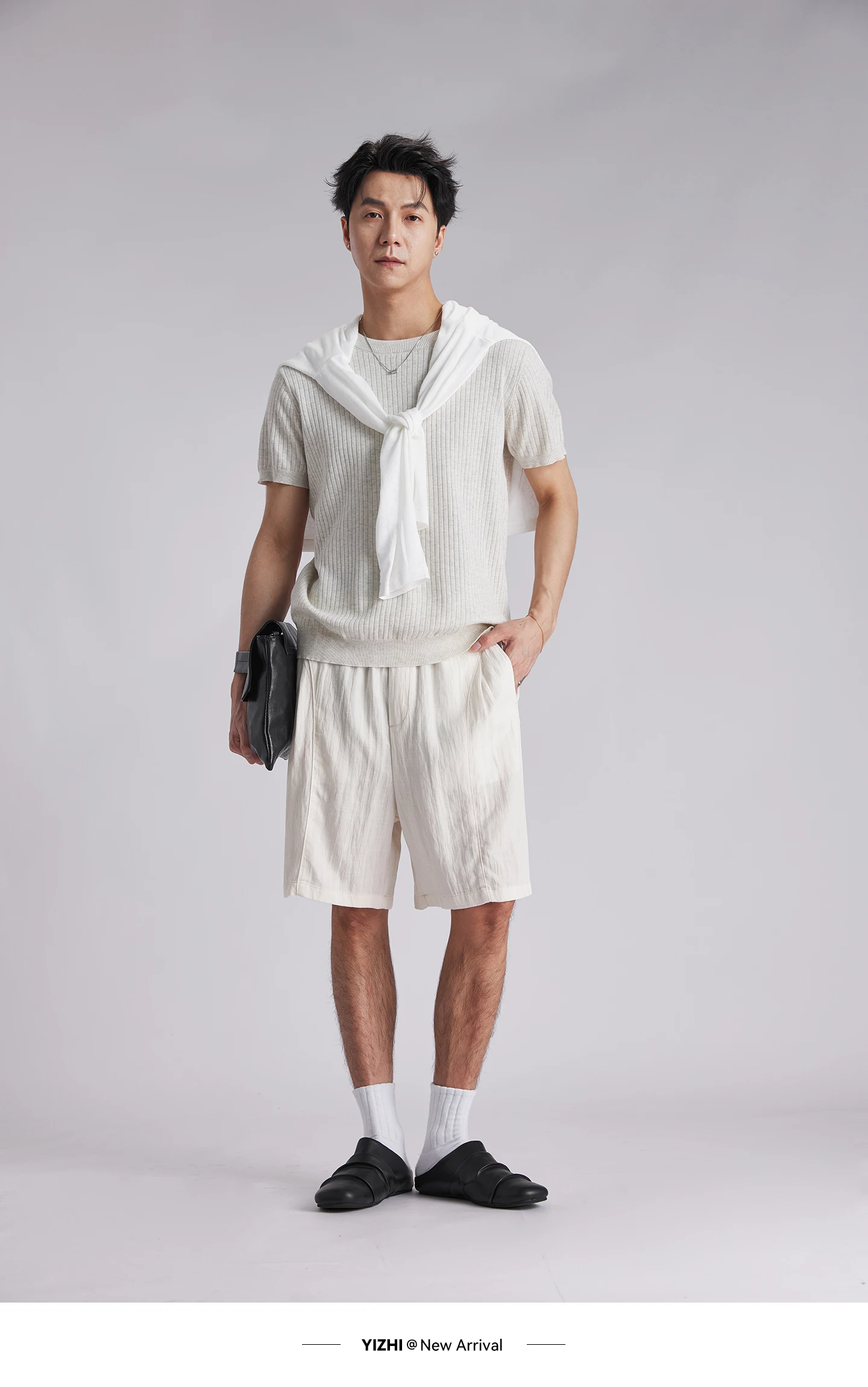 Fashion Men's Lyocell Cotton Linen Texture Shorts Old Money Style 2026 Summer Breathable Cool Feel 5 Inch Casual Pants