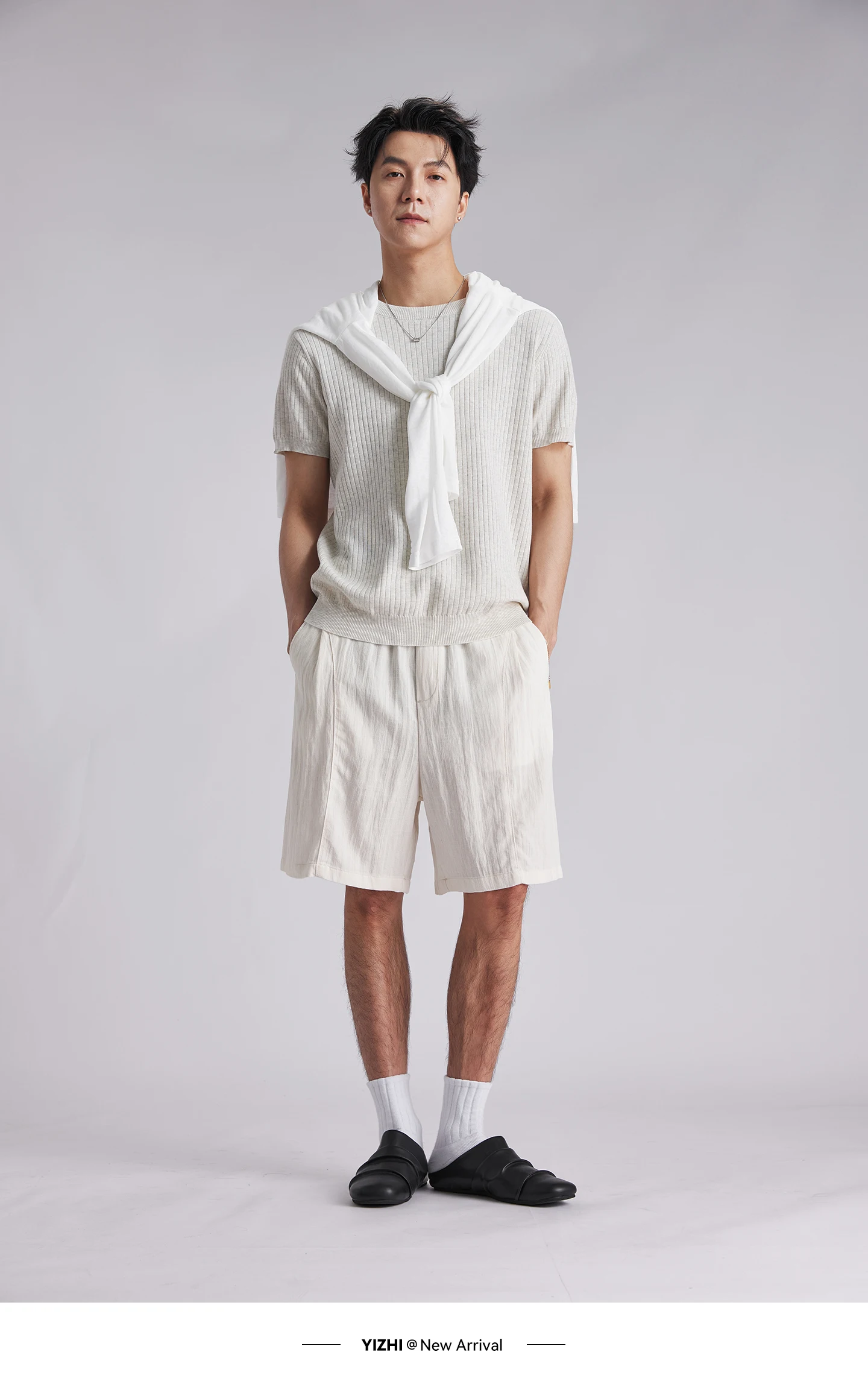 Fashion Men's Lyocell Cotton Linen Texture Shorts Old Money Style 2026 Summer Breathable Cool Feel 5 Inch Casual Pants