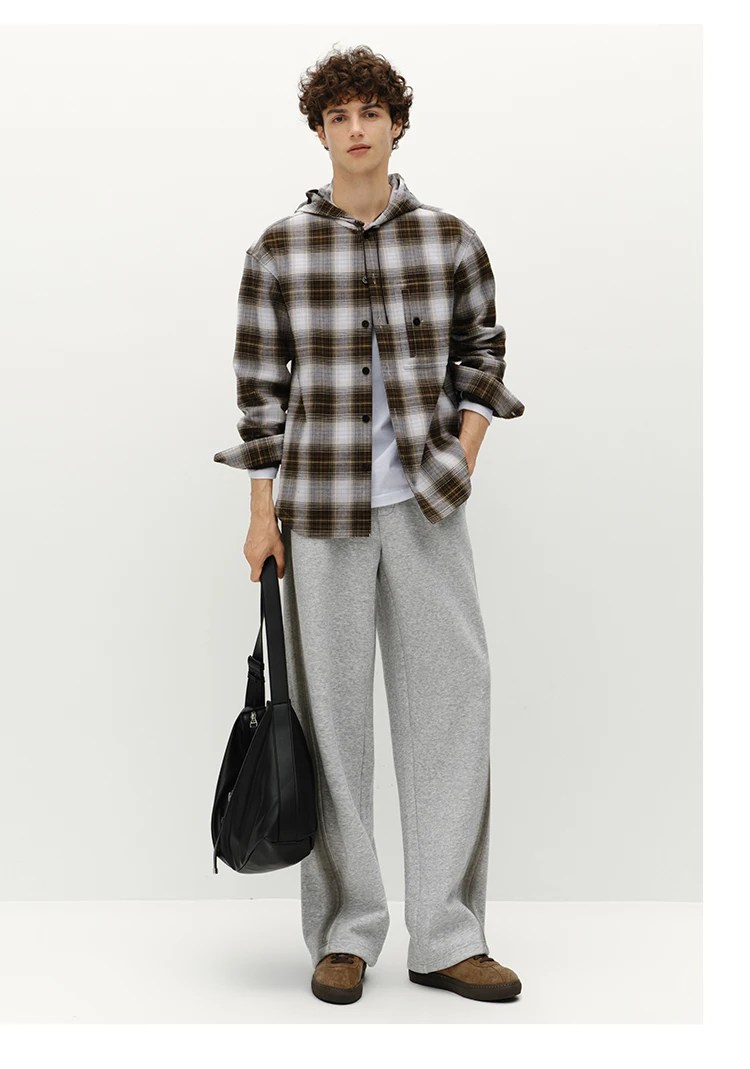 Semir Men Pants Fleece Lined Loose Fit Straight Leg Retro Style 2026 Winter Comfort Fit Everyday Style Full Length