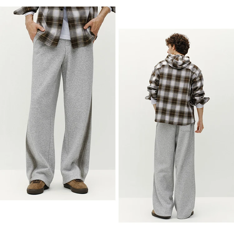 Semir Men Pants Fleece Lined Loose Fit Straight Leg Retro Style 2026 Winter Comfort Fit Everyday Style Full Length