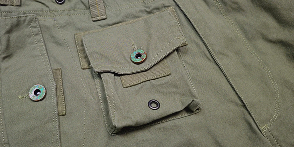 Men's Multi Pocket Cargo Pants Vintage 100% Cotton Loose Straight Tactical Pants Zippered Ankle Cuffs Work Streetwear Trousers