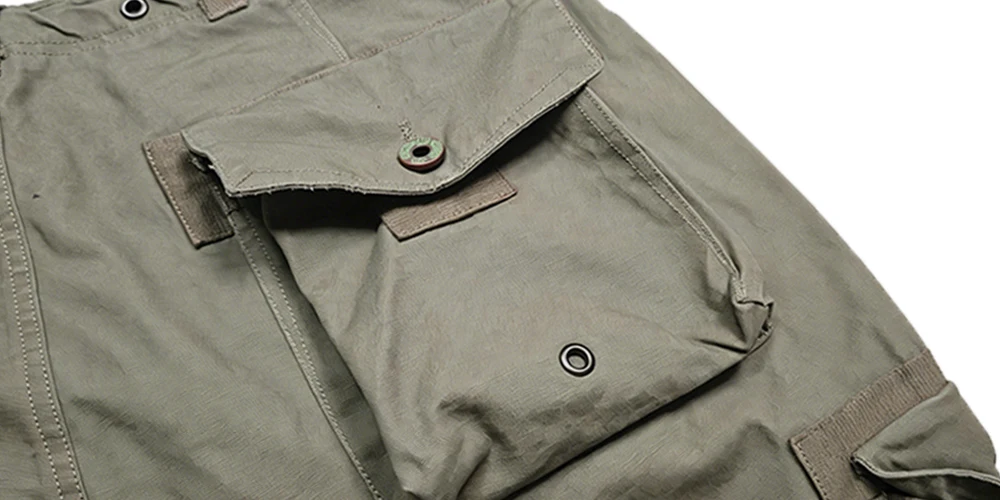 Men's Multi Pocket Cargo Pants Vintage 100% Cotton Loose Straight Tactical Pants Zippered Ankle Cuffs Work Streetwear Trousers