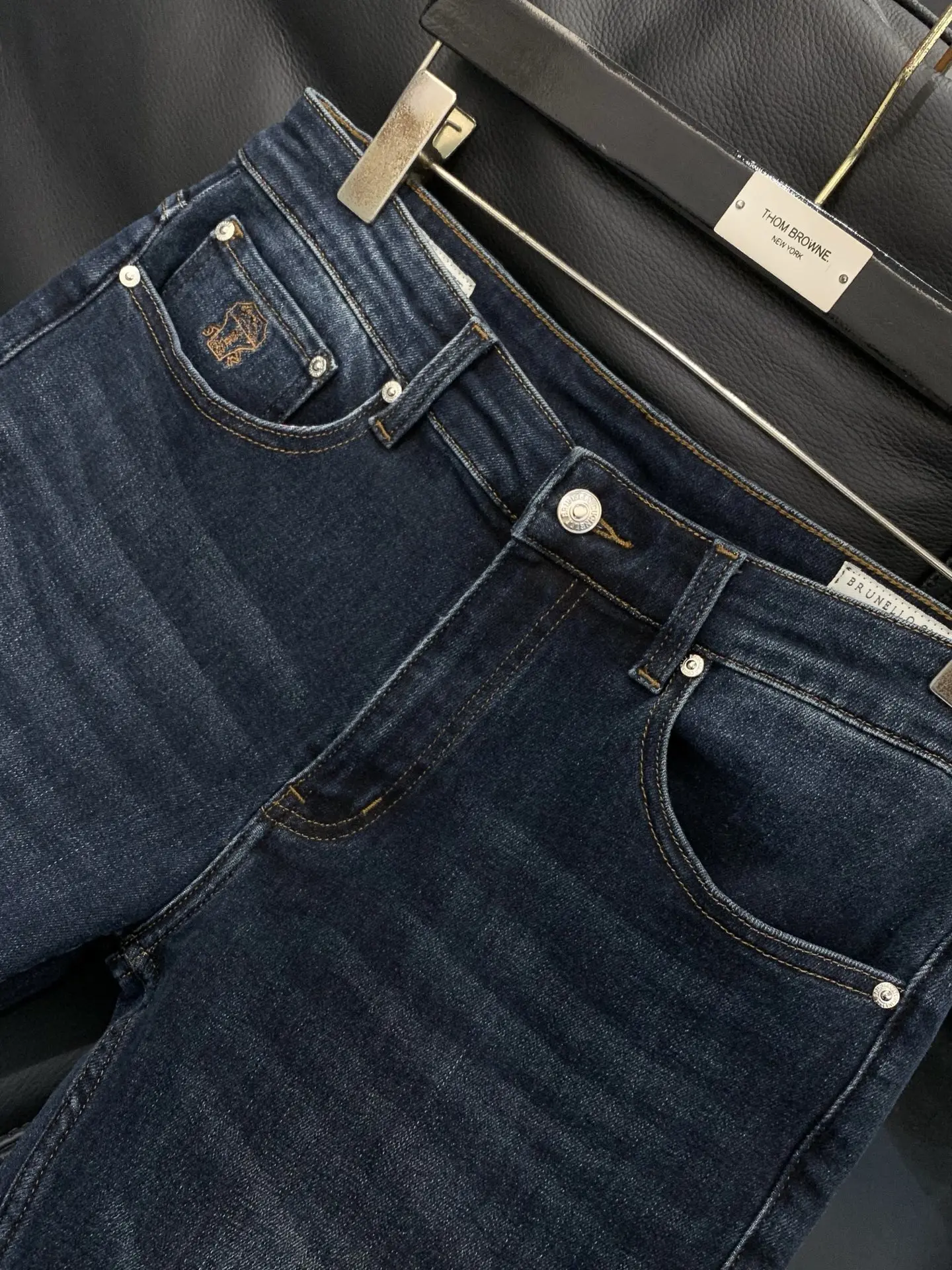 Italian BC washed jeans casual simple slim trousers