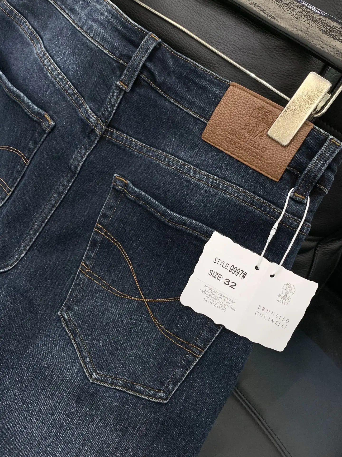 Italian BC washed jeans casual simple slim trousers