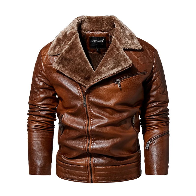 Men's Leather Jackets Autumn Casual Motorcycle PU Jacket Biker Leather Coats Brand Clothing EU Size
