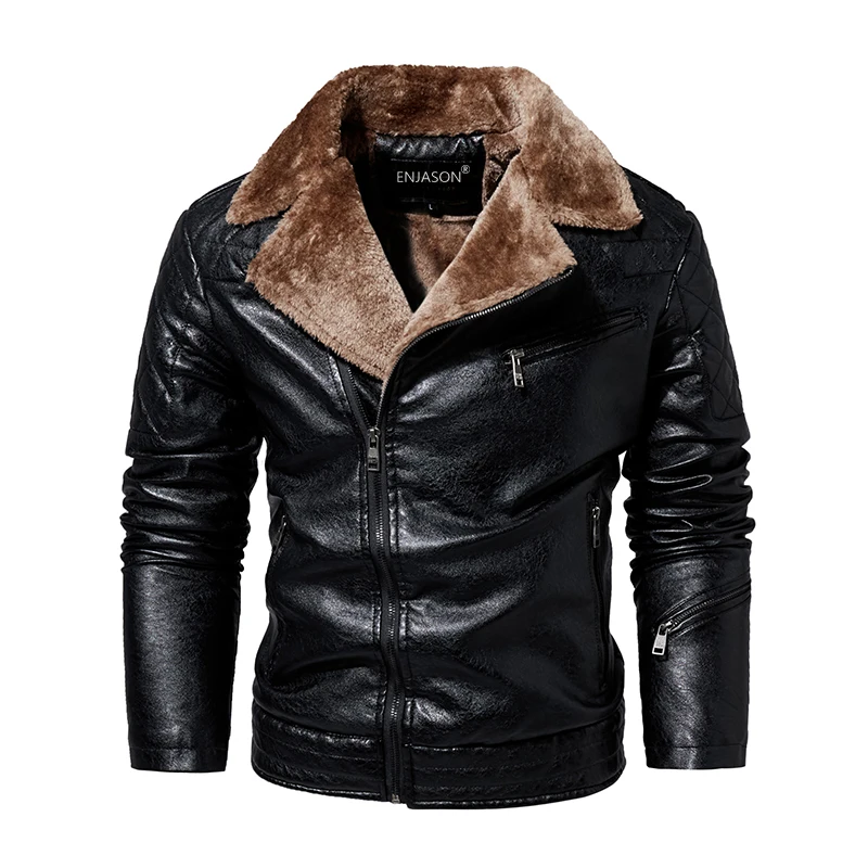 Men's Leather Jackets Autumn Casual Motorcycle PU Jacket Biker Leather Coats Brand Clothing EU Size
