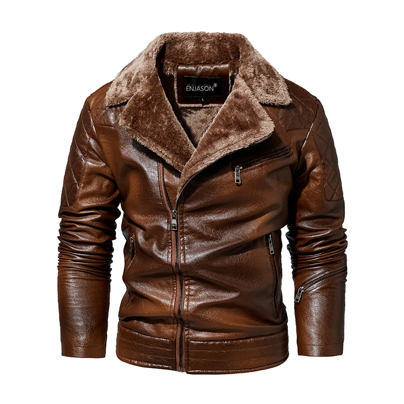 Men's Leather Jackets Autumn Casual Motorcycle PU Jacket Biker Leather Coats Brand Clothing EU Size