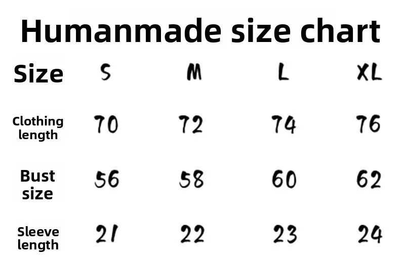 2026 Human Made Graphic Tee Slub Cotton Tubular Seamless Couple Matching Summer Casual