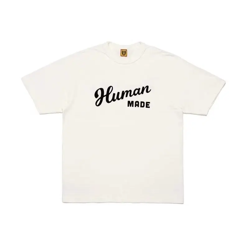 2026 Human Made Graphic Tee Slub Cotton Tubular Seamless Couple Matching Summer Casual