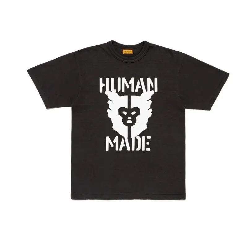 2026 Human Made Graphic Tee Slub Cotton Tubular Seamless Couple Matching Summer Casual