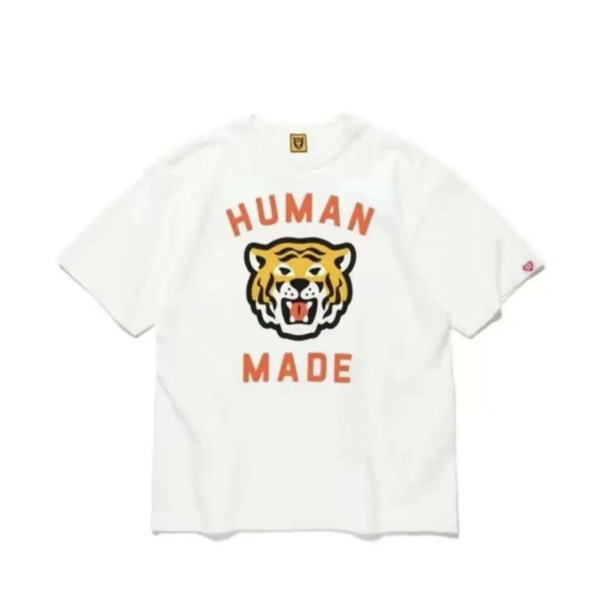 2026 Human Made Graphic Tee Slub Cotton Tubular Seamless Couple Matching Summer Casual