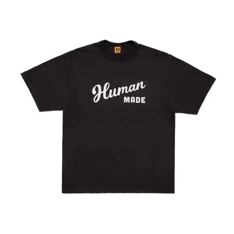 2026 Human Made Graphic Tee Slub Cotton Tubular Seamless Couple Matching Summer Casual