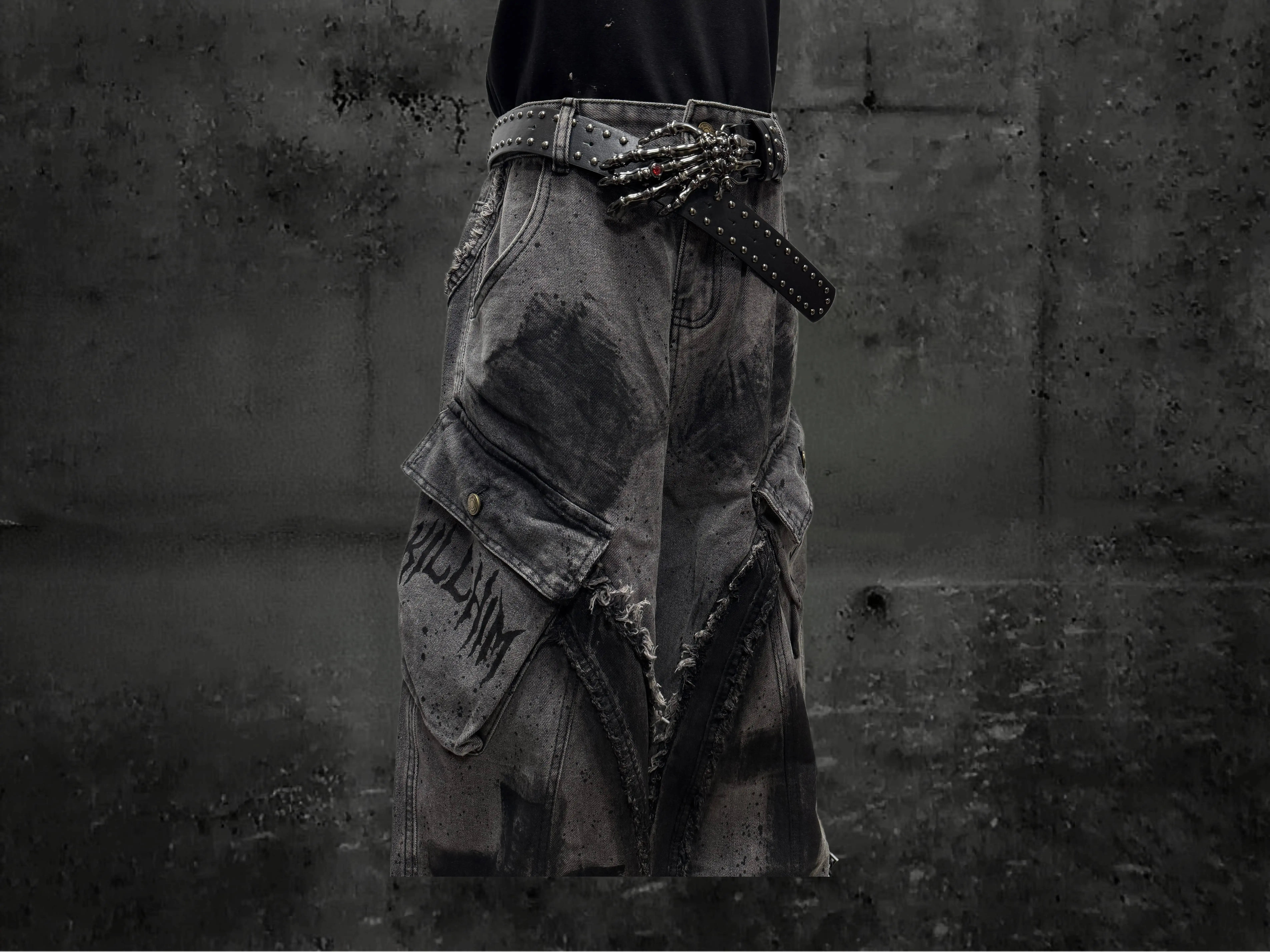 Unsiex Gothic Punk Jeans 2026 Distressed Splash Ink Jeans For Women Men Y2K Graffiti Wide Leg Pants Loose Fit Washed Denim