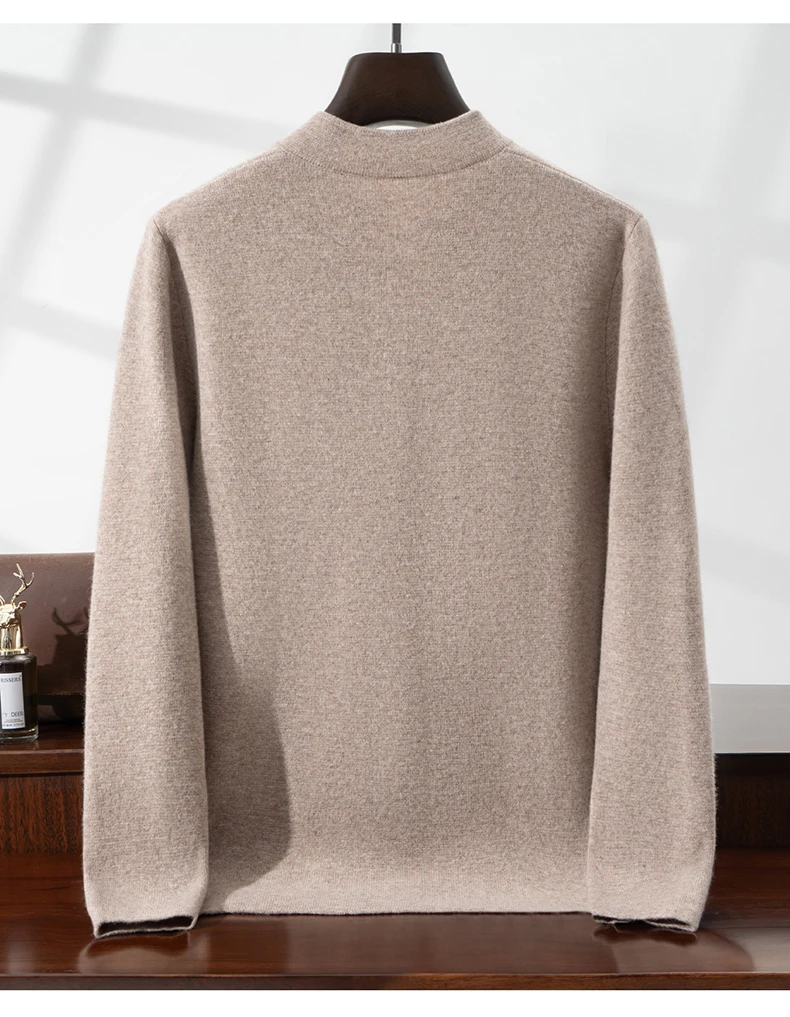 100% Pure Wool Chinese Style Buckle Cardigan Men Sweater Casual Comfort Knitted Long Sleeve Men's Wool Sweater Spring Autumn Coa
