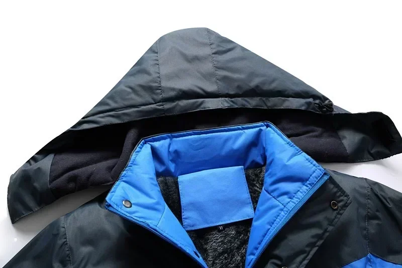 New Winter Fashion Men's Mustang Logo Fleece Waterproof Jackets Thicken Hoodies Zipper Warm High Quality Outwear