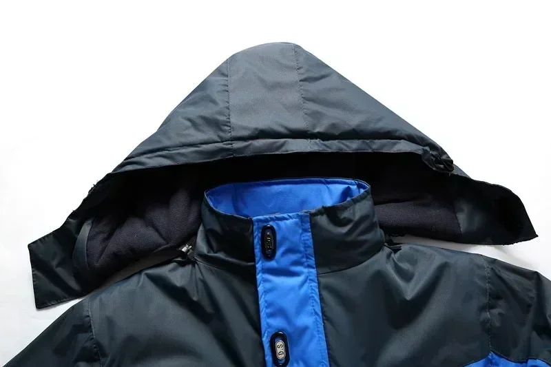New Winter Fashion Men's Mustang Logo Fleece Waterproof Jackets Thicken Hoodies Zipper Warm High Quality Outwear