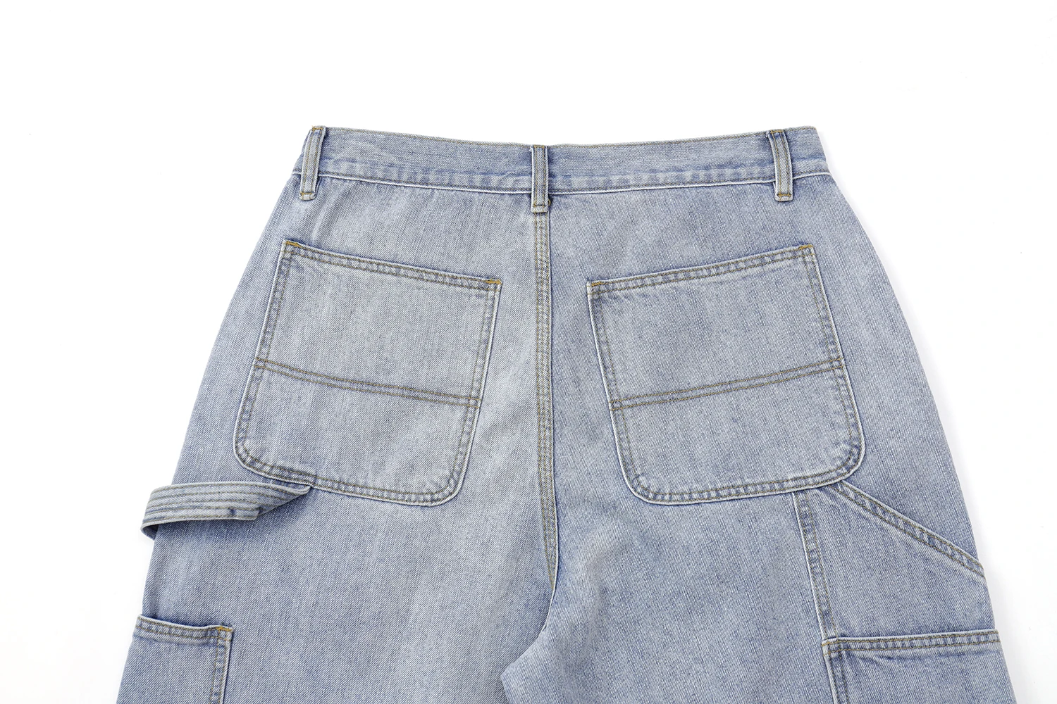 12oz Summer Japanese Workwear Style | 26SS B01 Washed Slub Cotton Cargo Six-Tenths Length Denim Shorts (Unisex) Jeans for Men
