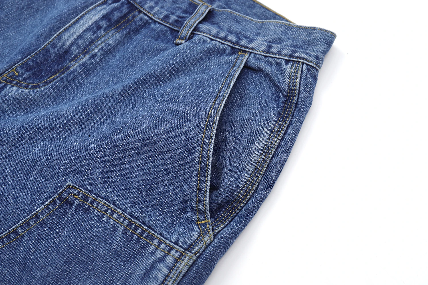 12oz Summer Japanese Workwear Style | 26SS B01 Washed Slub Cotton Cargo Six-Tenths Length Denim Shorts (Unisex) Jeans for Men