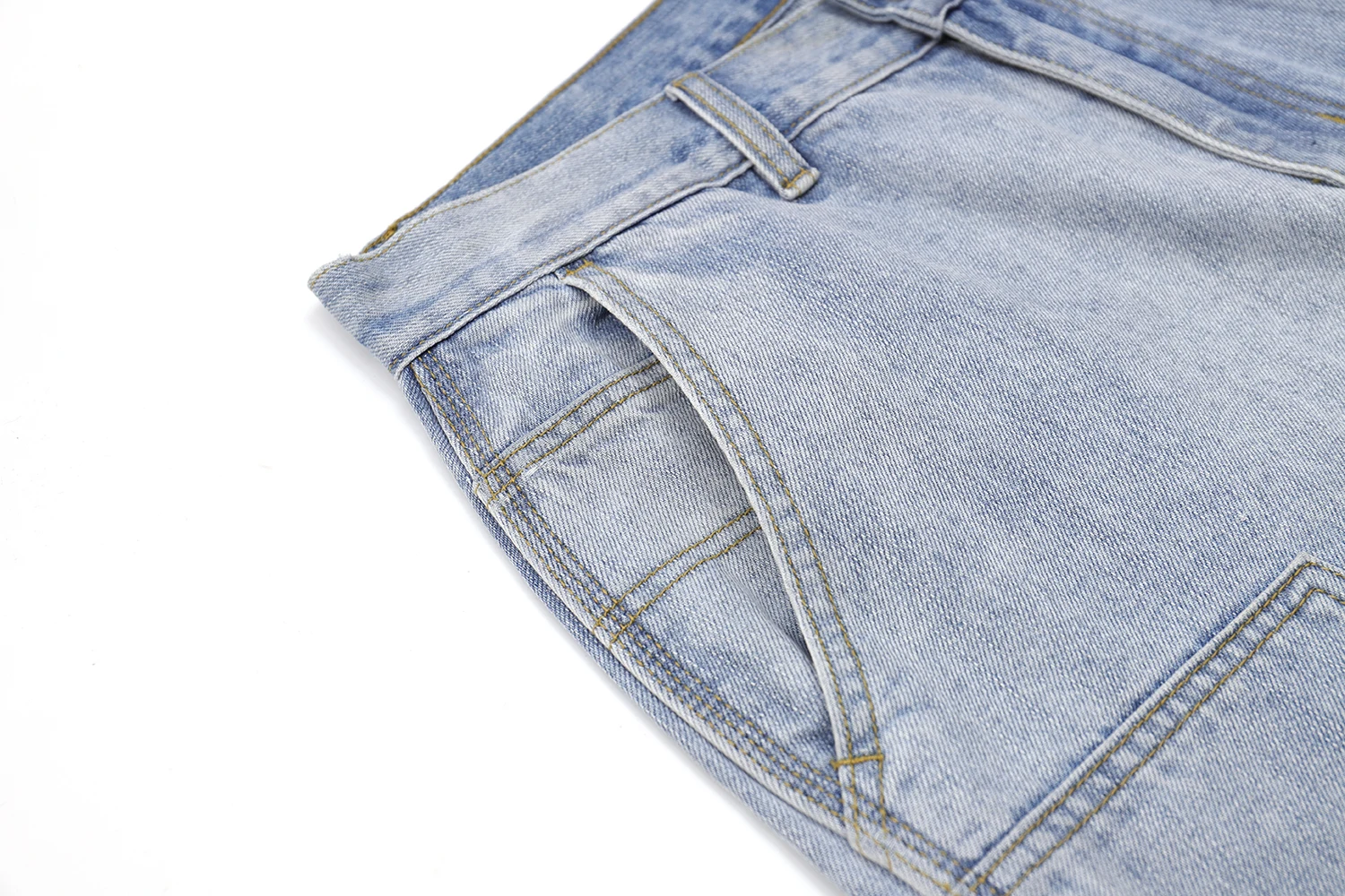 12oz Summer Japanese Workwear Style | 26SS B01 Washed Slub Cotton Cargo Six-Tenths Length Denim Shorts (Unisex) Jeans for Men